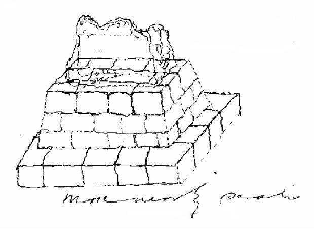 Sketch of the War Memorial - Taken from correspondence from Charles R Scrivener, the Mt Irvine representative on the Soldiers Memorial Committee in 1919.